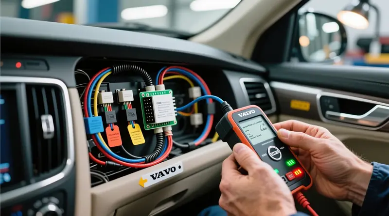 CAN-bus vadu un protokolu identificēšana Eiropas premium automašīnā ar profesionālu diagnostikas aprīkojumu