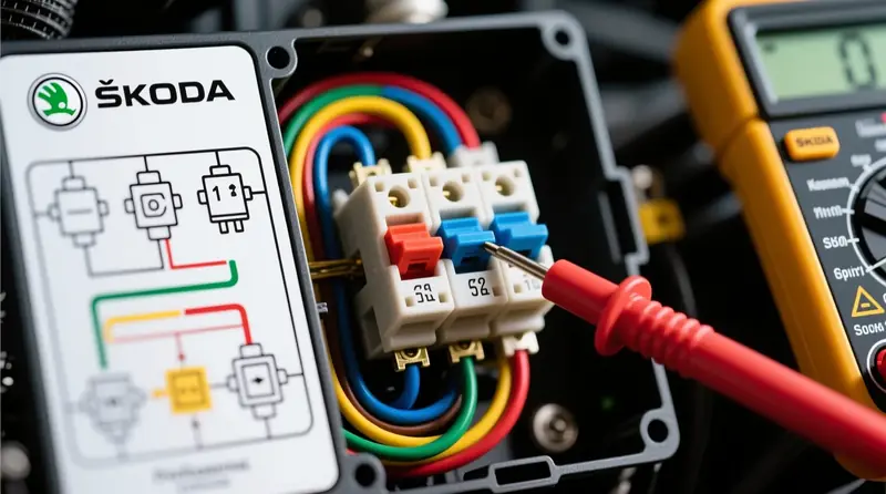Auto elektroinstalācijas shēmu simbolu atpazīšana Škoda transportlīdzekļa drošinātāju blokā ar praktisko pielietojumu