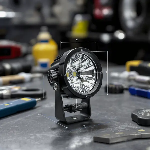 LED auxiliary light precīzas regulēšanas mehānisms ar horizontālo un vertikālo beam adjustment sistēmām