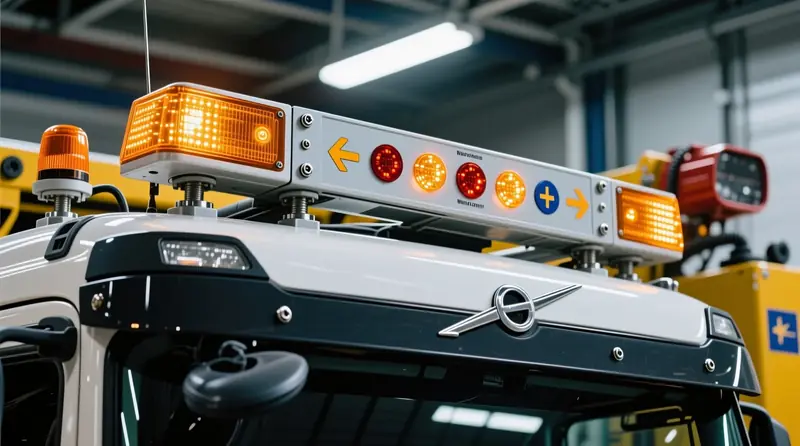 LED paneļa bākugunis ar virziena rādītājiem un skrūvju stiprinājumu uz Volvo evakuatora