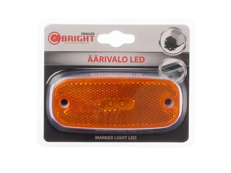 C-BRIGHT Dzeltens LED Sānu Gabarītu Lukturis ar Atstarotāju, 12-24V, 2 LED Diodes - Papildlukturi.lv