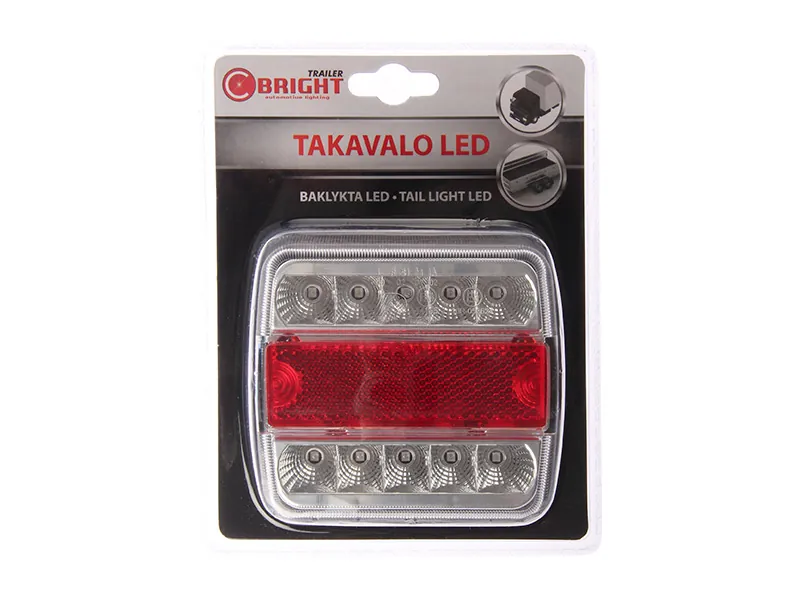 C-PWR LED Aizmugures Lukturis - Universāls 12V Kvadrāta Gaismeklis ar Pagrieziena, Bremžu un Stāvgaismu