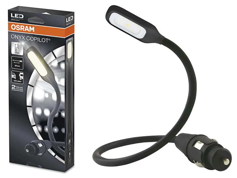 OSRAM LED lasīšanas gaisma Onyx Copilot - 20lm, 12/24V, 3000K, IP20 - Papildlukturi.lv
