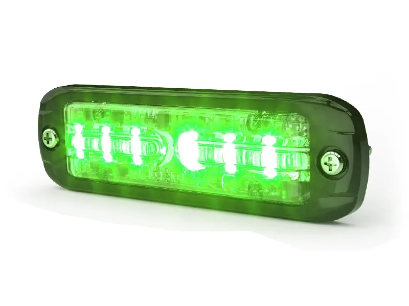 Ecco LED Brīdinājuma Gaisma, Zaļa - IP67/IP69K Aizsardzība, 12-24V, Ultra-plāns Stroboskops - Papildlukturi.lv