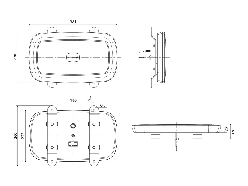 LED bākugunis Bullboy 381mm oranža brīdinājuma panelis 10-30V, IP67, ECE R65 - Attēls 5