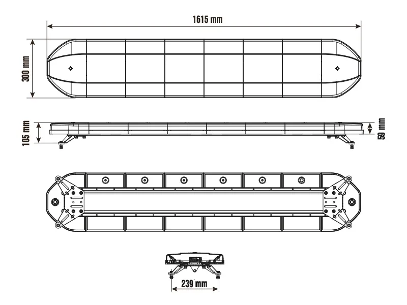 OPTIBEAM Dark Phantom 1600 LED Bākuguns Panelis - IP67, 10-30V, 120 LED, 11 Mirgošanas Režīmi - Attēls 2