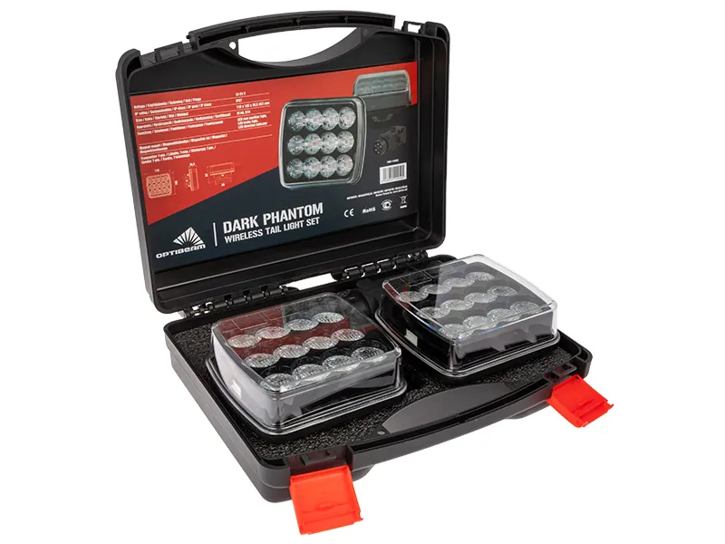 OPTIBEAM Dark Phantom Bezvadu LED Aizmugures Lukturi Komplekts ar IP67 Aizsardzību, 12-24V - Attēls 2