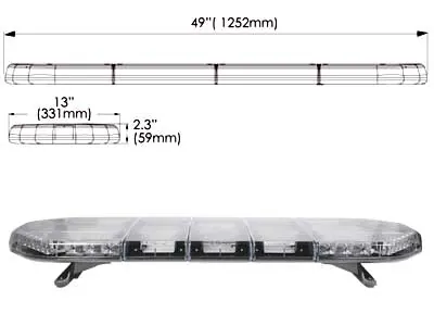 LED bākugunis panelis ar oranžām bākugunis, ECE R65, 12-24V - Attēls 2