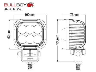 LED darba lukturi OSRAM 6x10W 9-32V IP68, 4330Lm, R10, 5000K - Attēls 4