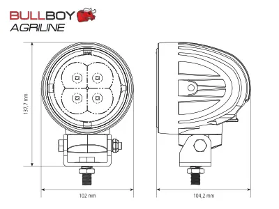 LED darba lukturi BULLBOY VALTRA 60W 9-32V IP67 5000Lm DT - Attēls 3