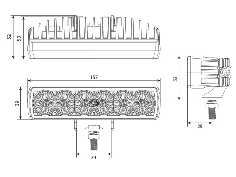 BULLPRO SPECTRUM SLIM 18 LED Darba Lukturis | 2500lm | IP68 | 9-32V | 6x Osram LED - Attēls 3