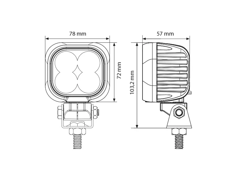 LED darba lukturis AGRILINE 4 LED 9-32V 360° IP68, 3200Lm, R10, 5000K - Attēls 7