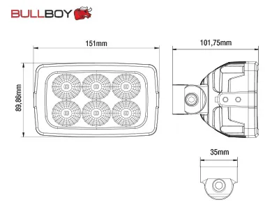 LED darba lukturi OSRAM 6x5W 9-36V IP68 2988Lm ar Deutsch savienojumu - Attēls 2
