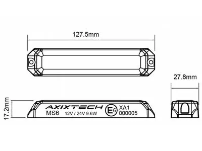 AXIXTECH LED Sarkans Stroboskops ar Sinhronizācijas Funkciju, 6 LED Diodes, IP67 Ūdensizturīgs, 11-30V Darba Spriegums - Attēls 2