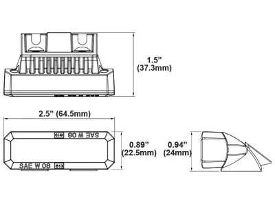 AXIXTECH LED Horizontālais Signāllukturis - Dzintara, IP67, 12-24V, Sinhronizējams, ECE-R65 Klase 1 - Attēls 2