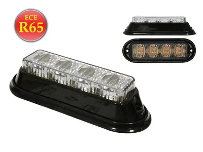 AXIXTECH LED Horizontālais Signāllukturis - Dzintarkrāsas, IP67, 12-24V, ECE R65 Sertificēts