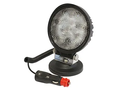 Dzintarkrāsas LED Brīdinājuma Lukturis ar Magnētisku Stiprinājumu - 6x3W LED Diodes, 12-24V - Papildlukturi.lv