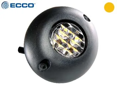 ECCO LED Horizontālais Signālgaismas Lukturis - Dzintarkrāsa, IP67, 10-30V, ECE R65 Sertificēts