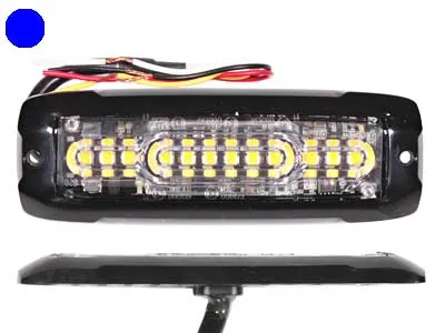 AXIXTECH Plāns LED Signālgaismas Lukturis - Zilais, 12 PowerLED, IPX8, 12-24V
