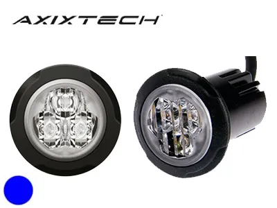 AXIXTECH LED Horizontāls Signāllukturis, Zils, 3 LED, 16 Zibšņu Režīmi, ECE R65/R10 Sertificēts, 12-24V