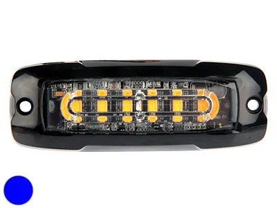 AXIXTECH Ultraplāns LED Horizontālais Signāllukturis ar 6 LED Diodēm, Zilā Krāsā, 12-24V, ECE R65 Sertificēts