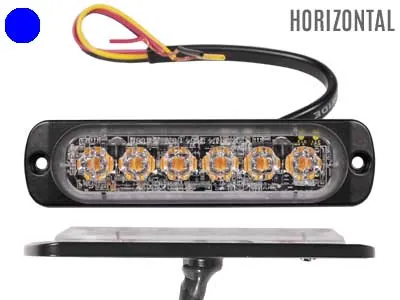 AXIXTECH Horizontāla LED Signālgaisma, 6 LED, 12-24V, Alumīnija Korpuss, IPX7 Ūdensizturība, ECE R65 Sertifikācija