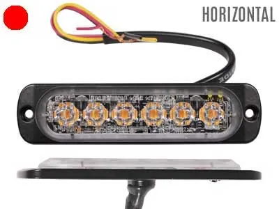AXIXTECH Ultra plānais LED horizontālais signalizācijas lukturis, ūdensizturīgs IPX7, 12-24V, sarkana gaisma