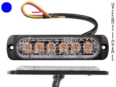 AXIXTECH LED Vertikālā Signāla Gaisma - Ultra Plāns 9mm Stroboskops ar 6 Zilām LED, 12-24V, IPX7