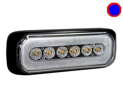 AXIXTECH LED horizontālā signāla lukturis, 6 LED + Halo gredzens, 12-24V, IPx8, ECE R65/R10 sertifikāts