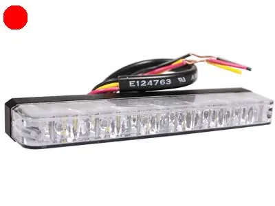 AXIXTECH LED Horizontālais Signālgaismas Lukturis - Sarkans, IPX8, 12-24V, 6 LED, ECE R65 Sertificēts