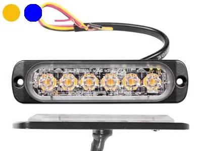 AXIXTECH Ultra-plānais LED Horizontālās signalizācijas lukturis ar divkrāsu diodēm (dzintara-zila), IPX7, 12-24V