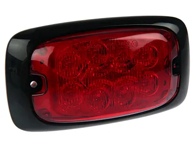 AXIXTECH LED Horizontālais signāla lukturis - Sarkans, IP67, 12-24V, Sinhronizējams