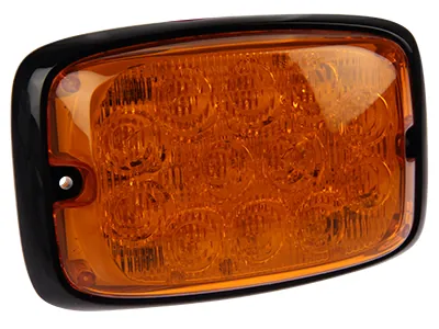 AXIXTECH LED horizontālais signāllukturis - dzintara mirgojošā gaisma, 12 EffectLEDs, IP67, 12-24V