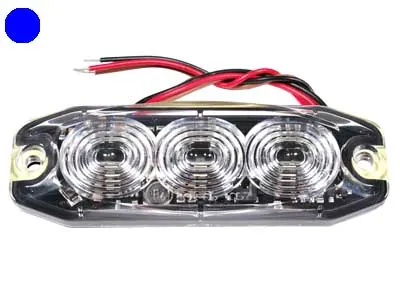 Led Autolamps Zilais LED Stroboskops, 3 SMD 3W, IPX7, 12-24V, ECE R65