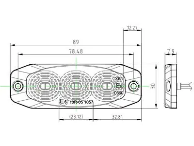 Led Autolamps Zilais LED Stroboskops, 3 SMD 3W, IPX7, 12-24V, ECE R65 - Attēls 3