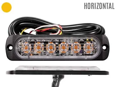 AXIXTECH LED horizontālais signālgaismas lukturis - Ultra plāns 9mm, dzintara krāsa, ECE R65 klase 2, IP68, 12-24V