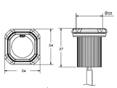 ECCO LED Signalizācijas Lukturis - Sarkans, 6 Jaudīgi LED, IP67, 12-24V, ECE R65 Klase II - Attēls 2