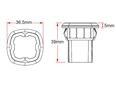 AXIXTECH LED Signālgaismas - Sarkanās Diodes ar Alumīnija Korpusu, IPX7, ECE R65, 12-24V - Attēls 4