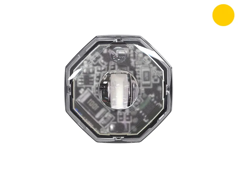 Axixtech Octa-Fit LED brīdinājuma gaisma - dzintara krāsa, IP67/IP69K, 12-24V, 540lm, ECE R65 sertificēts