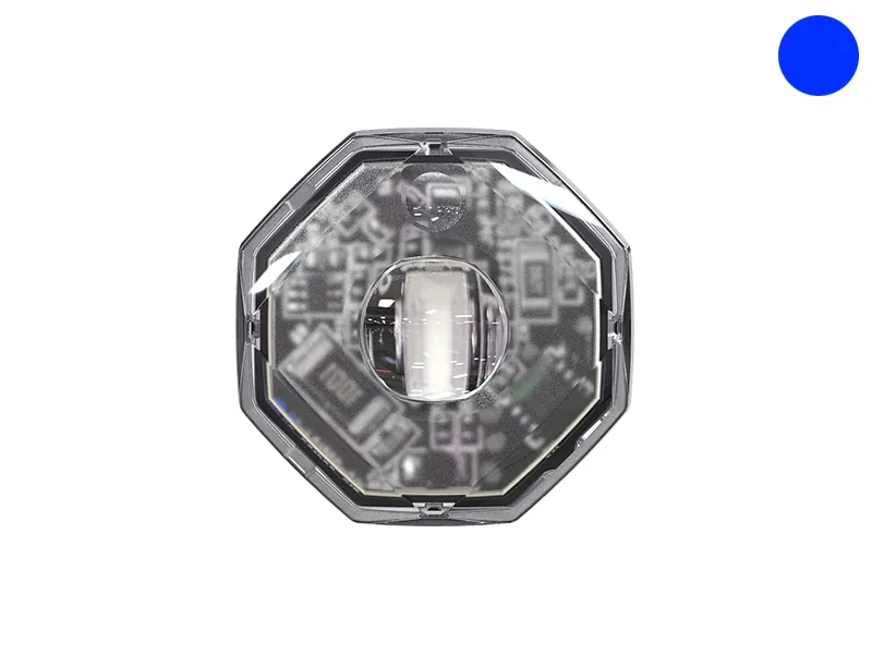Axixtech Octa-Fit LED Stroboskops - Zila Gaisma, IP67/IP69K, 12-24V, 242lm, ECE R65 Sertificēts