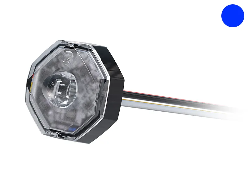 Axixtech Octa-Fit LED Stroboskops - Zila Gaisma, IP67/IP69K, 12-24V, 242lm, ECE R65 Sertificēts - Attēls 2