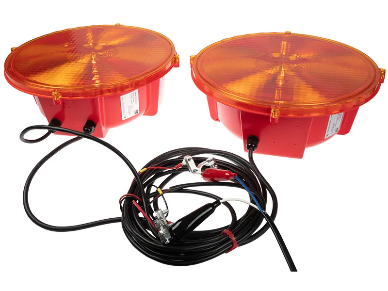 Dubulta LED Brīdinājuma Gaismu Komplekts Būvlaukumiem un Transportlīdzekļiem - 12/24V - EN12352 Sertifikācija - Papildlukturi.lv