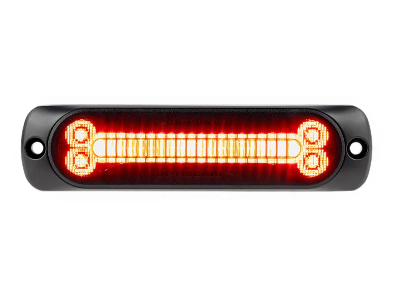 OPTIBEAM Dark Phantom SX6 Sarkans LED Horizontālais Signālgaismas Lukturis, IP67/IP69K, 12-24V, ECE R65 Sertifikāts