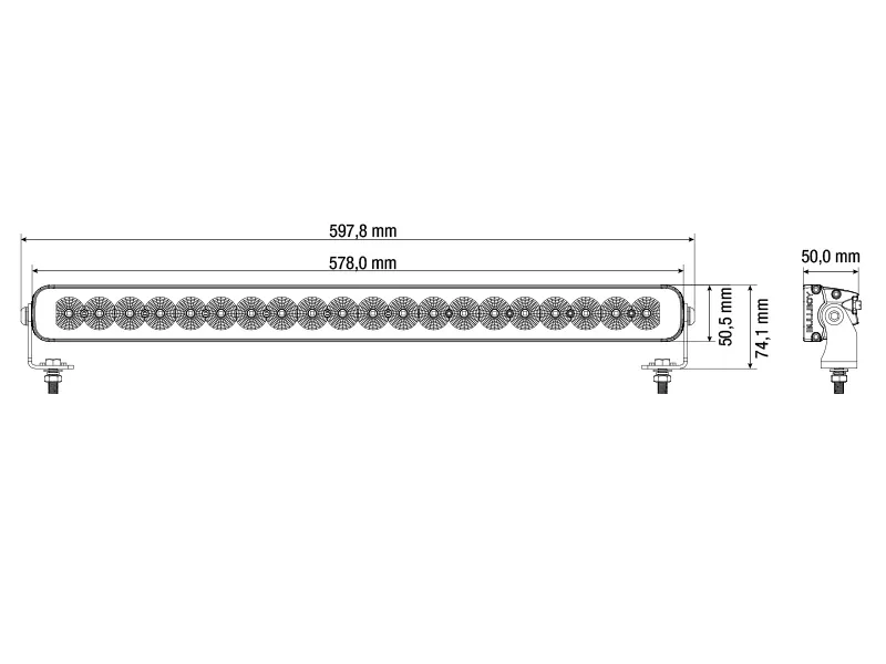 BULLBOY PROLINE REACTOR SINGLE 578 LED Darba Lukturis Panelis 17000lm IP67/IP69K 10-30V - Attēls 2