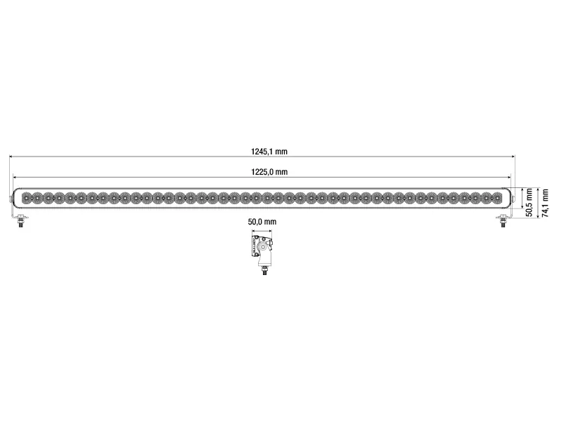 BULLBOY PROLINE REACTOR SINGLE 1230 LED Darba Lukturis - 33600lm, IP67/IP69K, 10-30V, 44 LED Panelis - Attēls 2