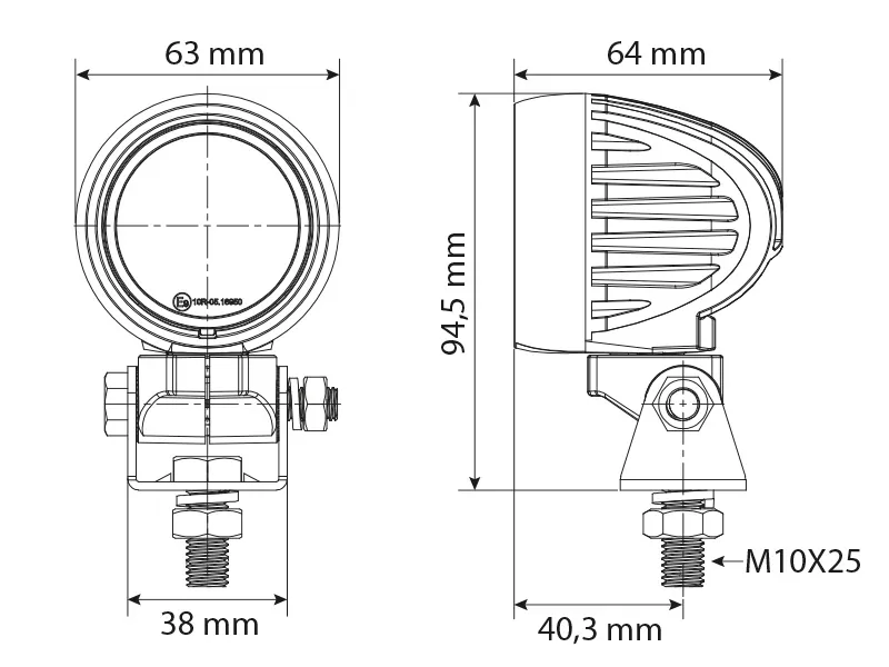 Bullboy Agriline 20W LED Darba Lukturis IP68 ar 2500lm Jaudu un Universālo 9-32V Savienojumu - Attēls 5