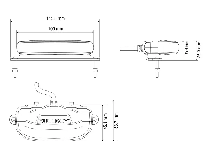 BULLBOY PROLINE MINI LED Darba Lukturis 2800lm, IP68/69, 10-30V, Kompakts Alumīnija Korpuss - Attēls 5