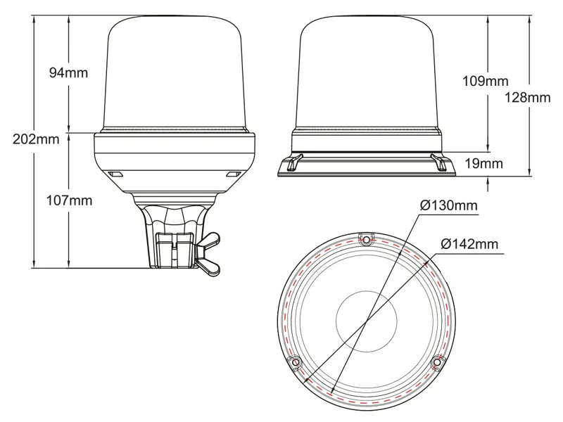 AXIXTECH Zila LED Bākuguns - 10 LED elementi, 11 mirgošanas programmas, IPX5, ECE sertificēta - Attēls 3
