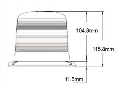 LED bākugunis ar divām krāsām, oranžā/zilā, 40W, IP67, R65 - Attēls 2