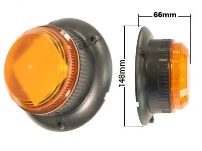 Dzeltena LED Bākuguns ar 36 Diodēm un Trīs Stiprinājuma Punktiem, IP65, 10-30V - Papildlukturi.lv